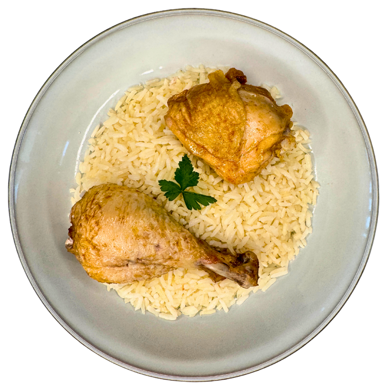 Perna de Frango a Portuguesa com Arroz - 350g