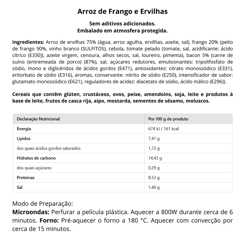 Arroz de Frango com Ervilhas - 350g