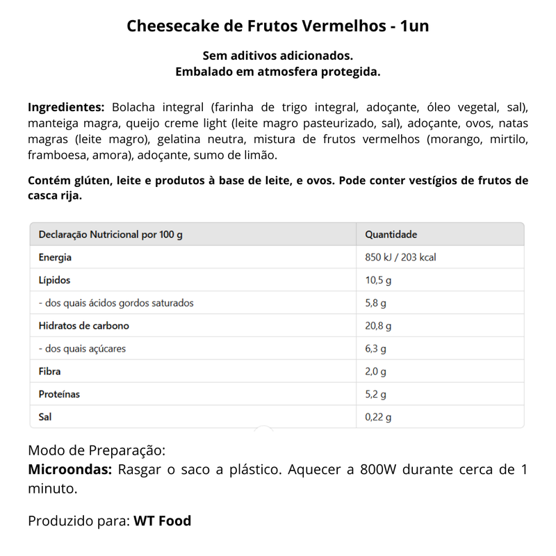 Cheesecake de Frutos vermelhos - 1un