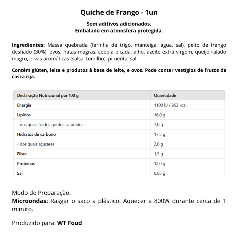 Quiche de Frango - 1un