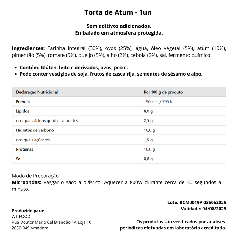 Torta de Atum - 1un