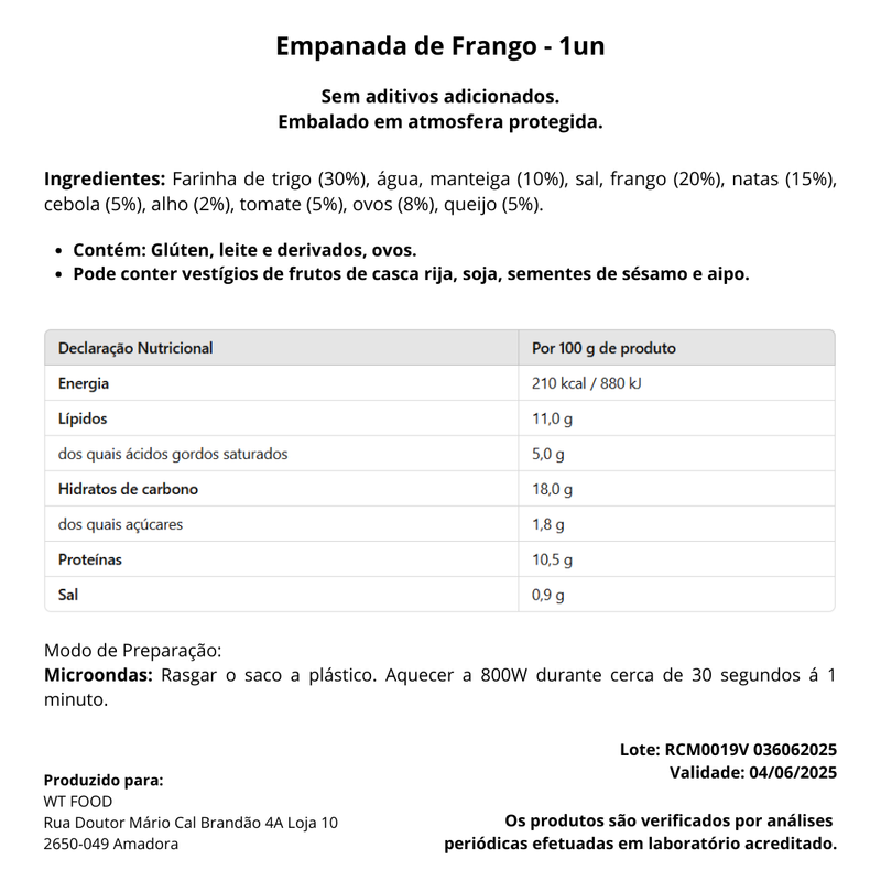 Empanada de Frango - 1un